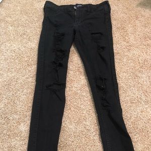 Black Ripped Hollister Jeans